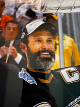 Load image into Gallery viewer, Signed Scott Niedermayer Photo Hoisting 2007 Stanley Cup Trophy Anaheim Ducks NHL Hockey COA
