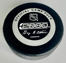 Load image into Gallery viewer, Calgary Flames 20th Anniversary Official Game Puck InGlasCo
