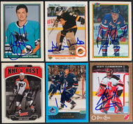 (6) Different Signed NHL Hockey Card Lot