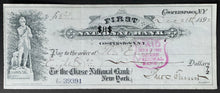 Load image into Gallery viewer, 1892 Cooperstown NY Bank Cheque / Check
