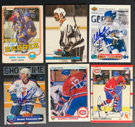 (6) Signed NHL Hockey Cards OPC + Topps