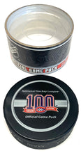 Load image into Gallery viewer, Montreal Canadiens Official Game Puck 100th Season Anniversary NHL Hockey Mint Condition
