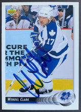 Load image into Gallery viewer, Wendel Clark Autographed Card Upper Deck Toronto Maple Leafs Hockey Card
