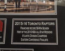 Load image into Gallery viewer, Framed Authentic Piece Of Game Used Floor Toronto Raptors 2015-16 Season With COA
