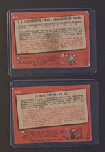 Load image into Gallery viewer, 1959-60 Topps Hockey Vintage 2 Card Lot Chicago Blackhawks Ed Litzenberger So Near And Yet So Far NHL
