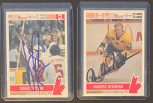 Load image into Gallery viewer, 1992 Future Trends Canada Cup Hockey 2 Card Lot Vintage Signed Denis Potvin Anders Hedberg Autographed
