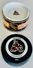 Load image into Gallery viewer, Phoenix Coyotes Original NHL Hockey Official Game Puck In Glas Co NOS!
