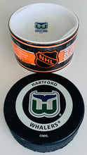 Load image into Gallery viewer, Hartford Whalers Original NHL Hockey Official Game Puck In Glas Co NOS!
