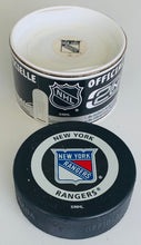 Load image into Gallery viewer, 2000 New York Rangers Original NHL Hockey Official Game Puck In Glas Co NOS!
