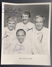 Load image into Gallery viewer, 1970's Band Autographed 8x10 Photo Of The Singing Group The Four Lads Signed During Appearance At Toronto's Royal York Hotel Imperial Room

