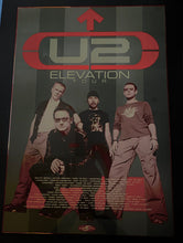 Load image into Gallery viewer, U2 Elevation Tour Original Vintage 2001 Promo Shrink Wrapped Foam Core Poster with Dates Cities 2001
