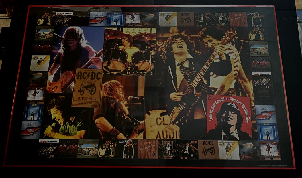 ACDC Original Vintage Career Poster with Album Covers Photos Music 2008