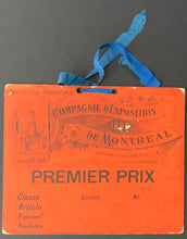 Load image into Gallery viewer, 1895 First Prize For Provincial Exhibition Montreal Exposition 4th Annual Fair
