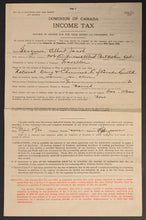 Load image into Gallery viewer, 1919 Financial Statement Canadian Federal Income Tax Return (3rd Year Of Income Tax Started 1917)
