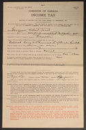 1919 Financial Statement Canadian Federal Income Tax Return (3rd Year Of Income Tax Started 1917)