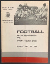 Load image into Gallery viewer, 1968 Canadian College Football Program University Of Ottawa Hosts Queen's Golden Gaels In Excellent Condition
