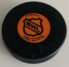Load image into Gallery viewer, New York Islanders NHL Game Puck Used 1979-1983 Viceroy Rubber Crested + Plastic Version
