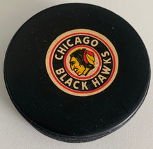 Load image into Gallery viewer, Chicago Blackhawks NHL Game Puck Used 1977-1983 Viceroy Rubber Crested + Plastic Version
