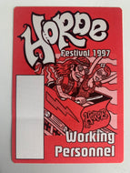 1997 Horde Festival Tour Silk Working Backstage Pass