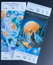 Load image into Gallery viewer, 1994 NBA All Star Game Full Ticket + All Star Saturday Ticket Minneapolis Mint Condition Both Are Unused
