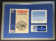 Signed Framed Montreal Expos 1969 Jerry Park Historic Vintage Ticket Autographed Program