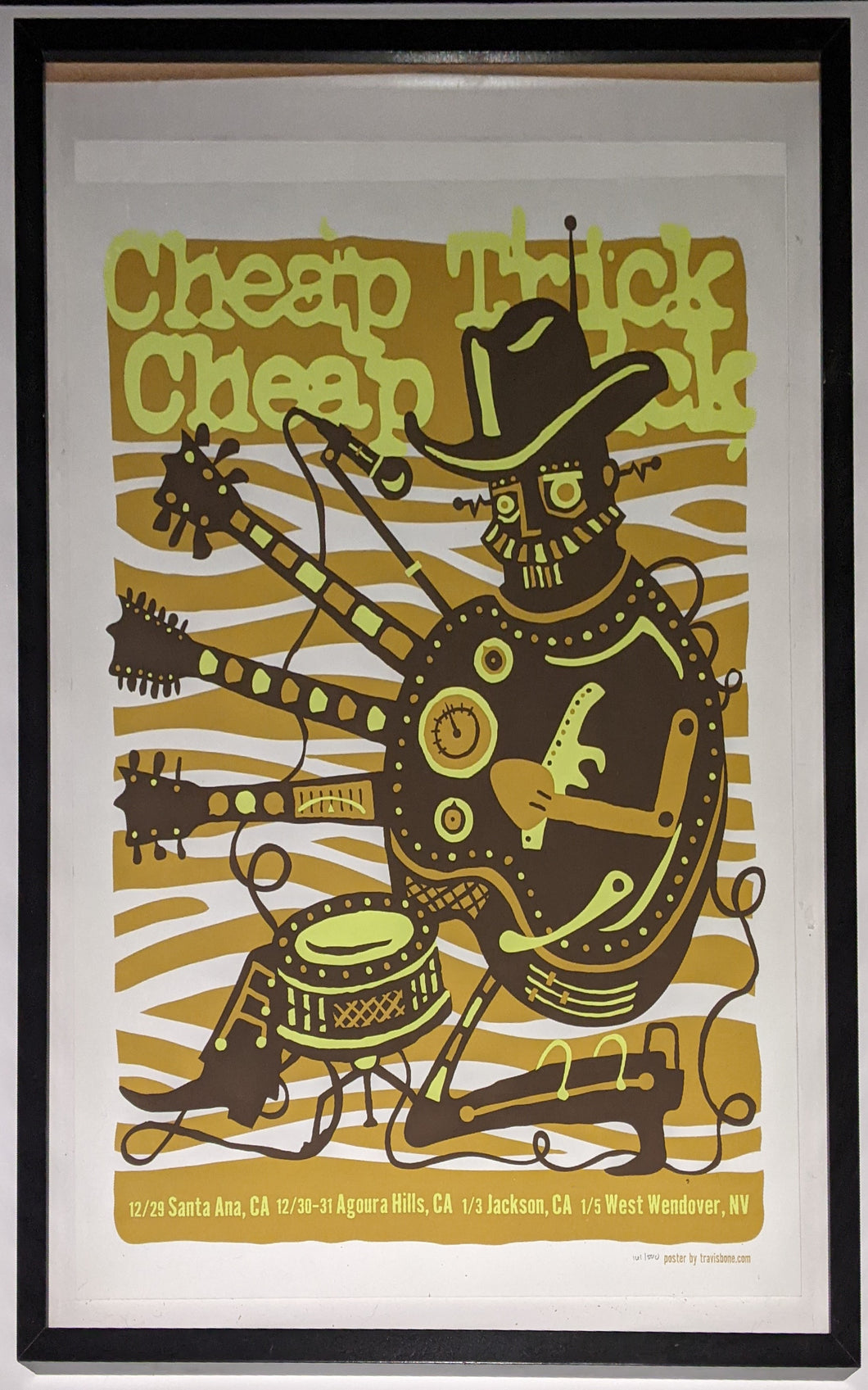 Cheap Trick Framed Tour Poster Limited Edition Music Band Vintage Memorabilia