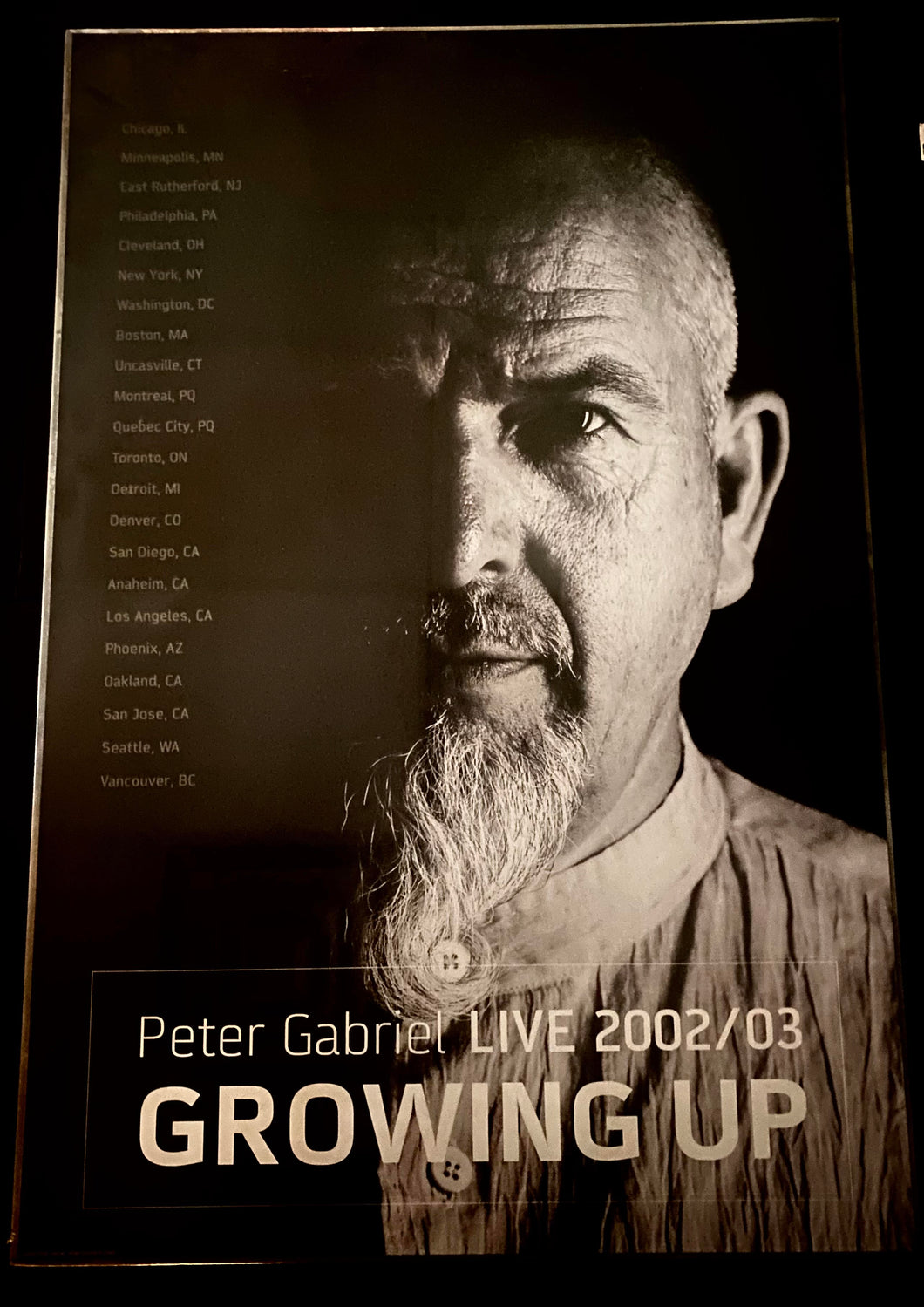 Peter Gabriel 2002/03 Growing Up Tour Promo Poster English Musician Singer-Songwriter