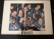 Load image into Gallery viewer, 1964 Toronto Maple Leafs Stanley Cup Champions &quot;Glory Years&quot; NHL Framed Photo Signed Autographed Johnny Bower Red Kelly Ed Shack Bobby Baun
